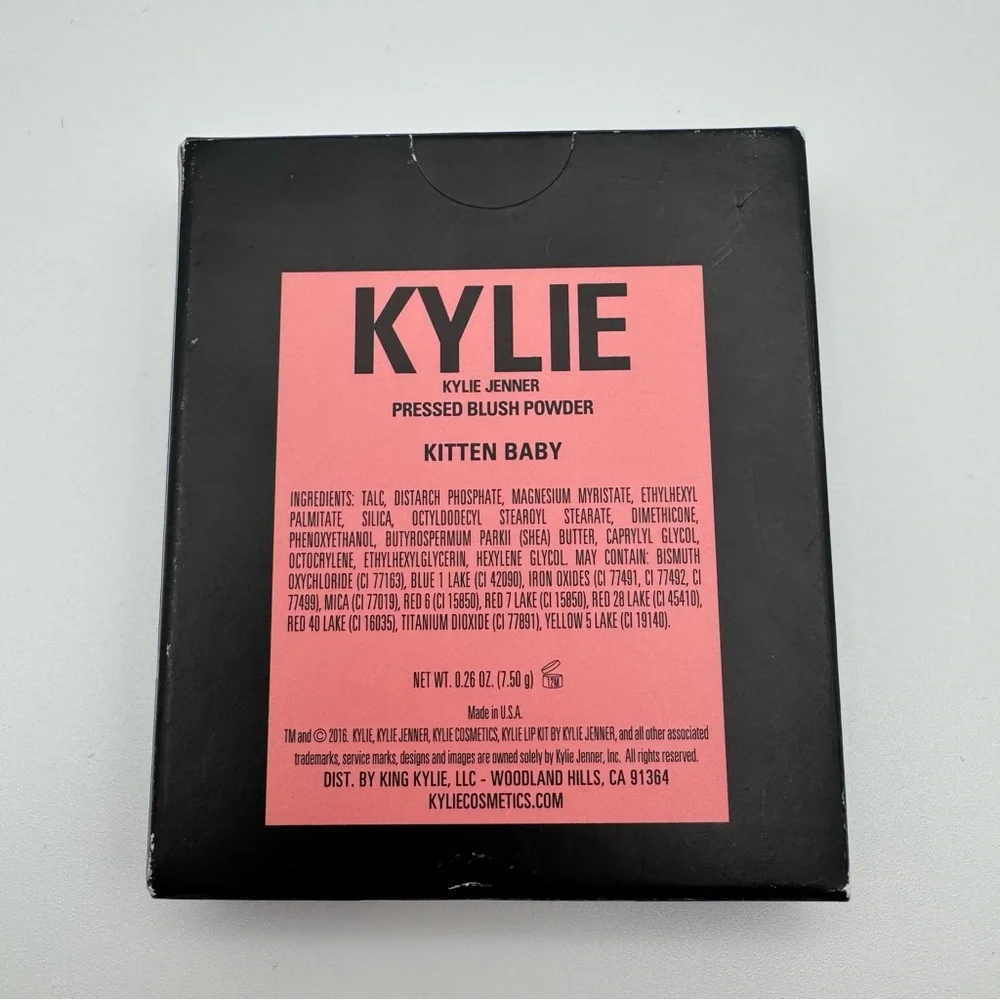 Kylie Jenner Pressed Blush Powder in Kitten Baby 0.26 oz Light Peach Vegan Clean